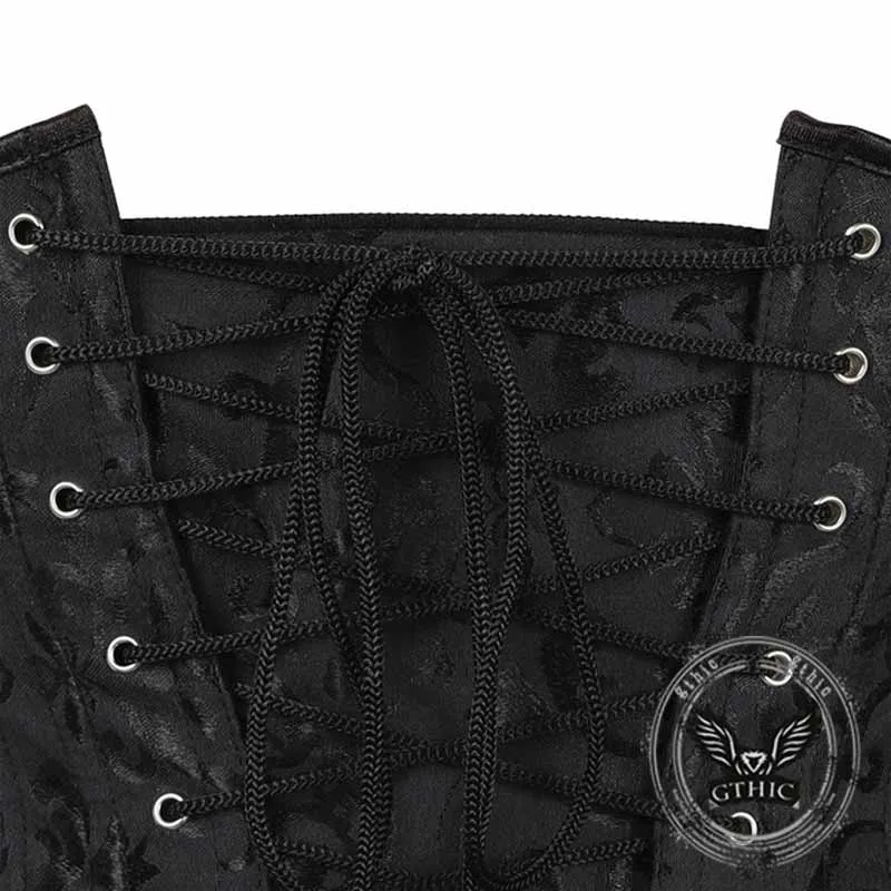 Solid Color Back Lace-Up Short Steel Bone Corset sold by GTHIC product image thumbnail 5