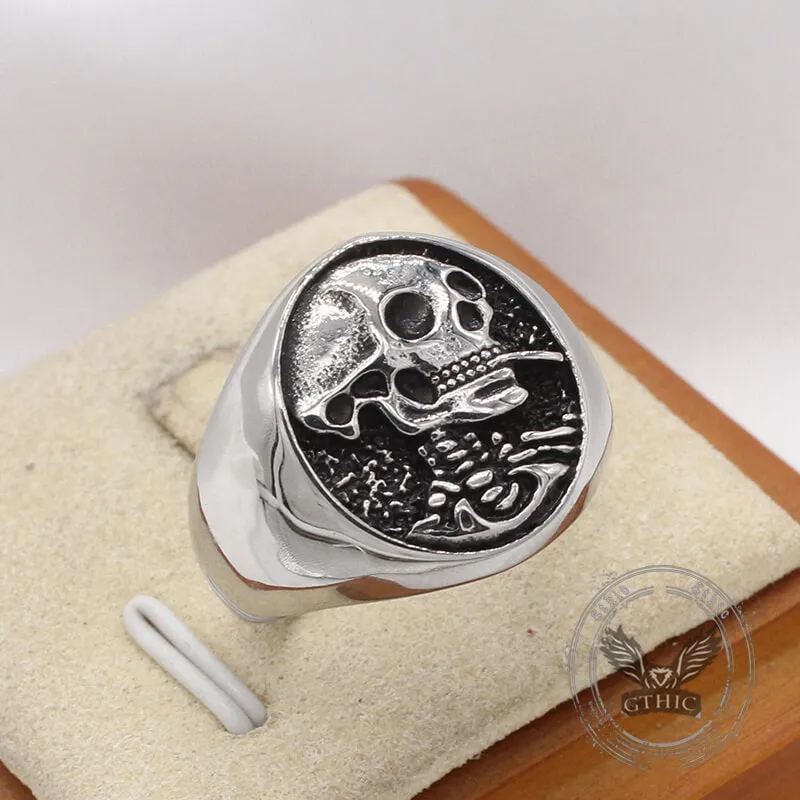 Gothic Smoking Skull Men Stainless Steel Ring sold by GTHIC product image thumbnail 5