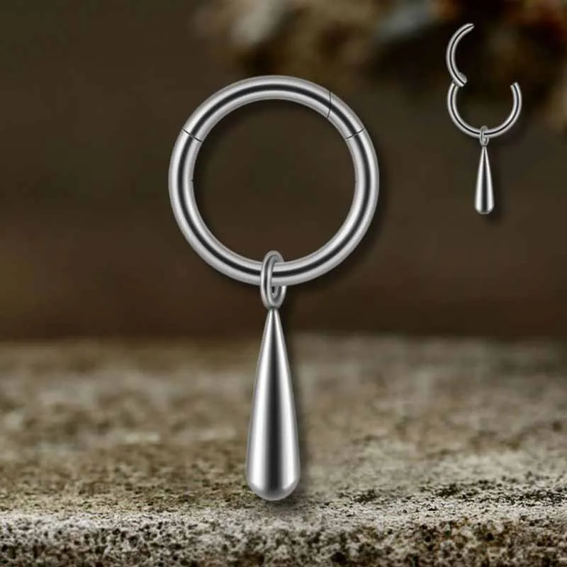 Simple Teardrop Tapered G23 Titanium Piercing Earrings sold by GTHIC product image thumbnail 5
