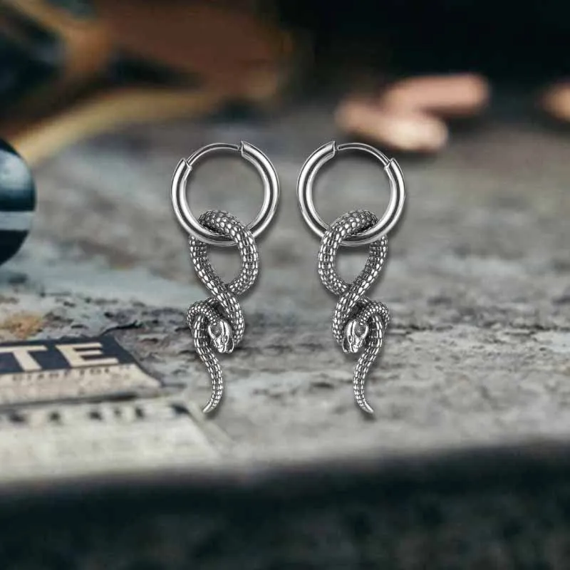 Vintage Wrap Snake Stainless Steel Earrings sold by GTHIC product image thumbnail 4