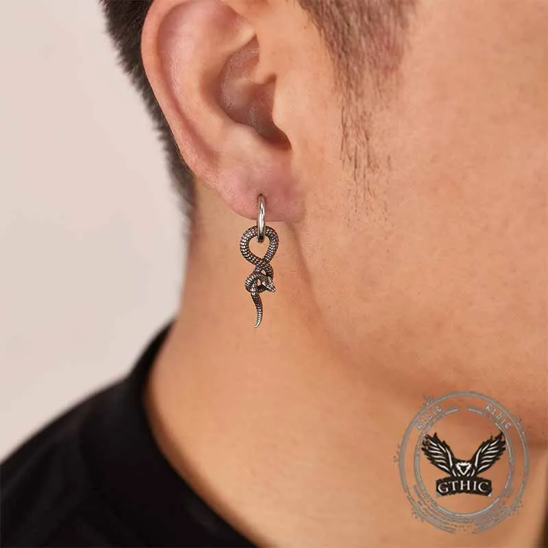 Vintage Wrap Snake Stainless Steel Earrings sold by GTHIC product image thumbnail 2