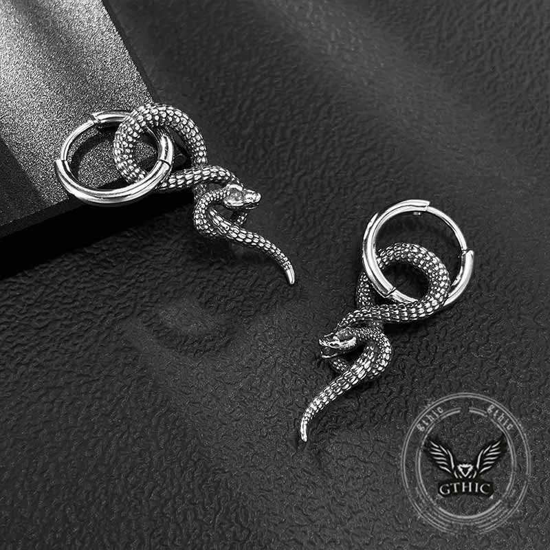 Vintage Wrap Snake Stainless Steel Earrings sold by GTHIC product image thumbnail 5