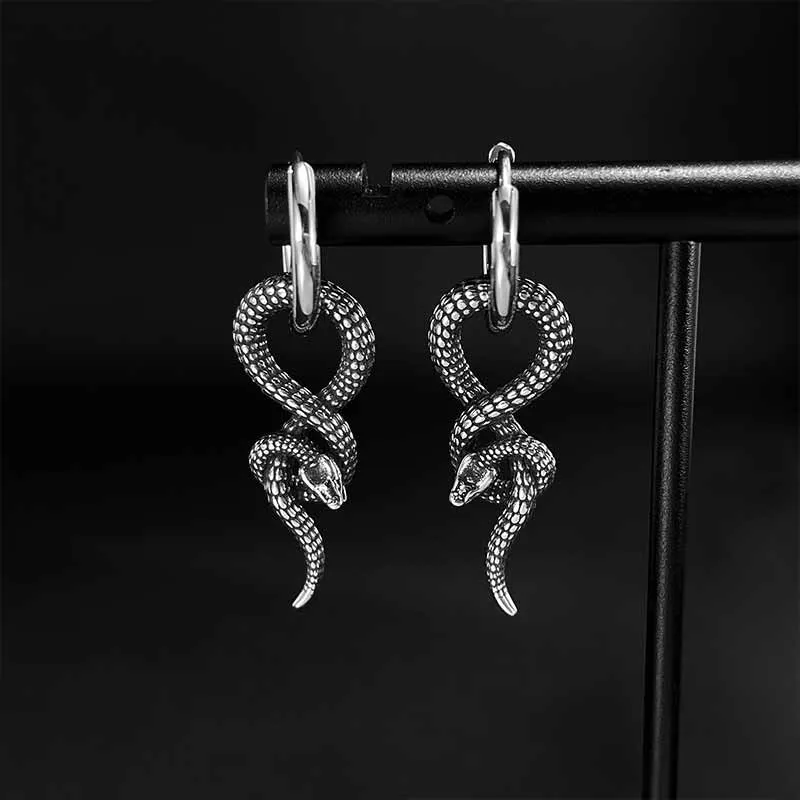 Vintage Wrap Snake Stainless Steel Earrings sold by GTHIC product image thumbnail 3