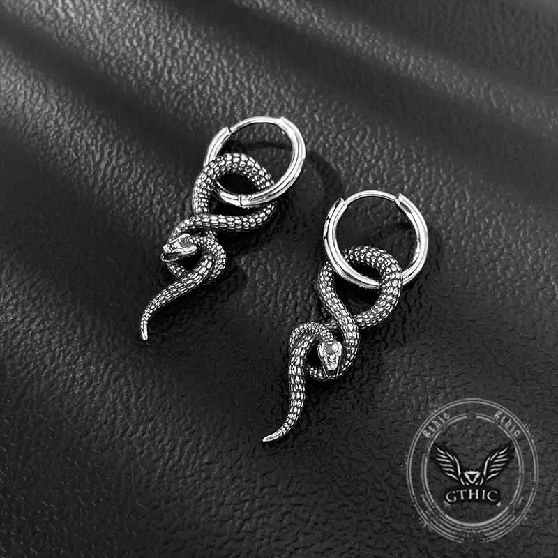 Vintage Wrap Snake Stainless Steel Earrings sold by GTHIC
