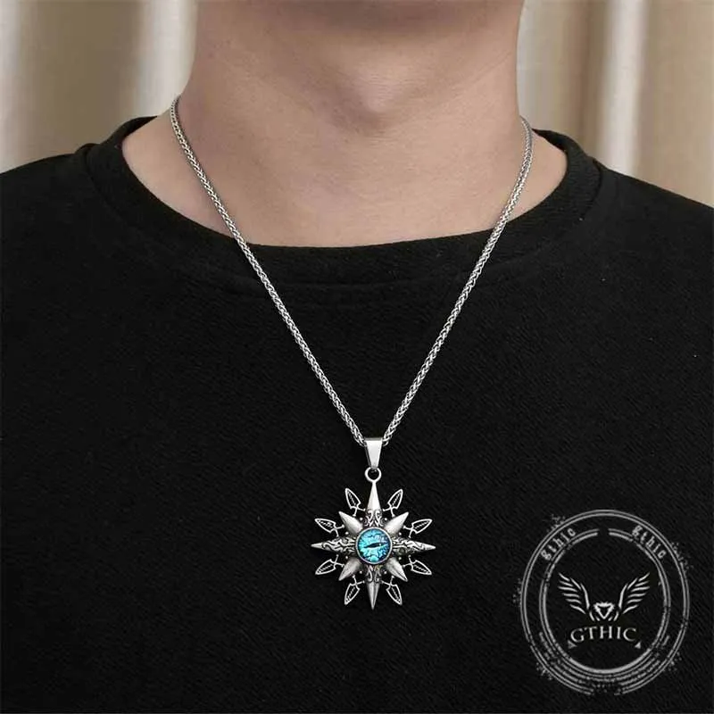 Vintage 8 Point Star Devil Eye Stainless Steel Pendant sold by GTHIC product image thumbnail 2