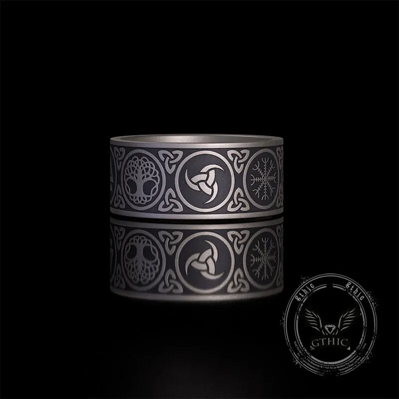 Tree of Life Valknut Viking Sterling Silver Triskele Ring sold by GTHIC product image thumbnail 4