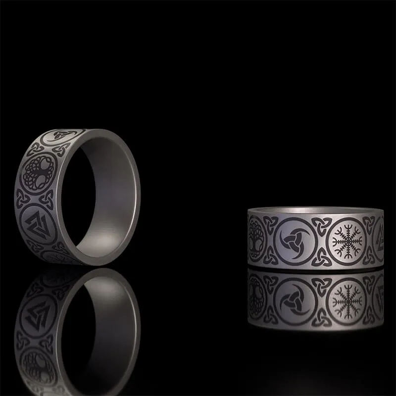 Tree of Life Valknut Viking Sterling Silver Triskele Ring sold by GTHIC