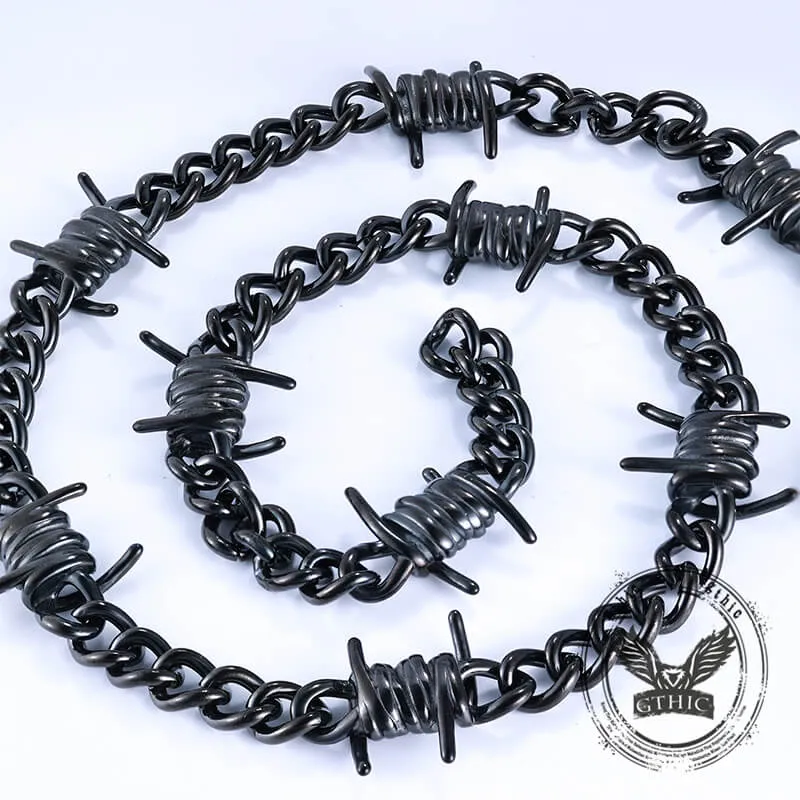 Punk Thorn Chunky Stainless Steel Necklace sold by GTHIC product image thumbnail 4