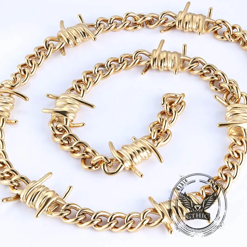 Punk Thorn Chunky Stainless Steel Necklace sold by GTHIC product image thumbnail 3