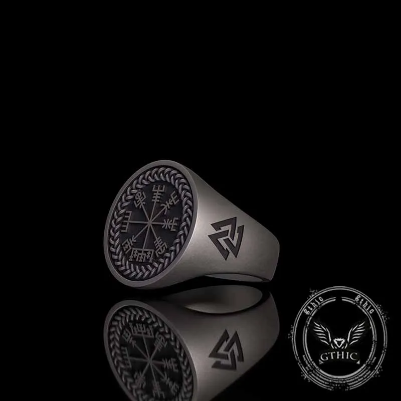 Helm of Awe Valknut Sterling Silver Viking Ring sold by GTHIC product image thumbnail 2
