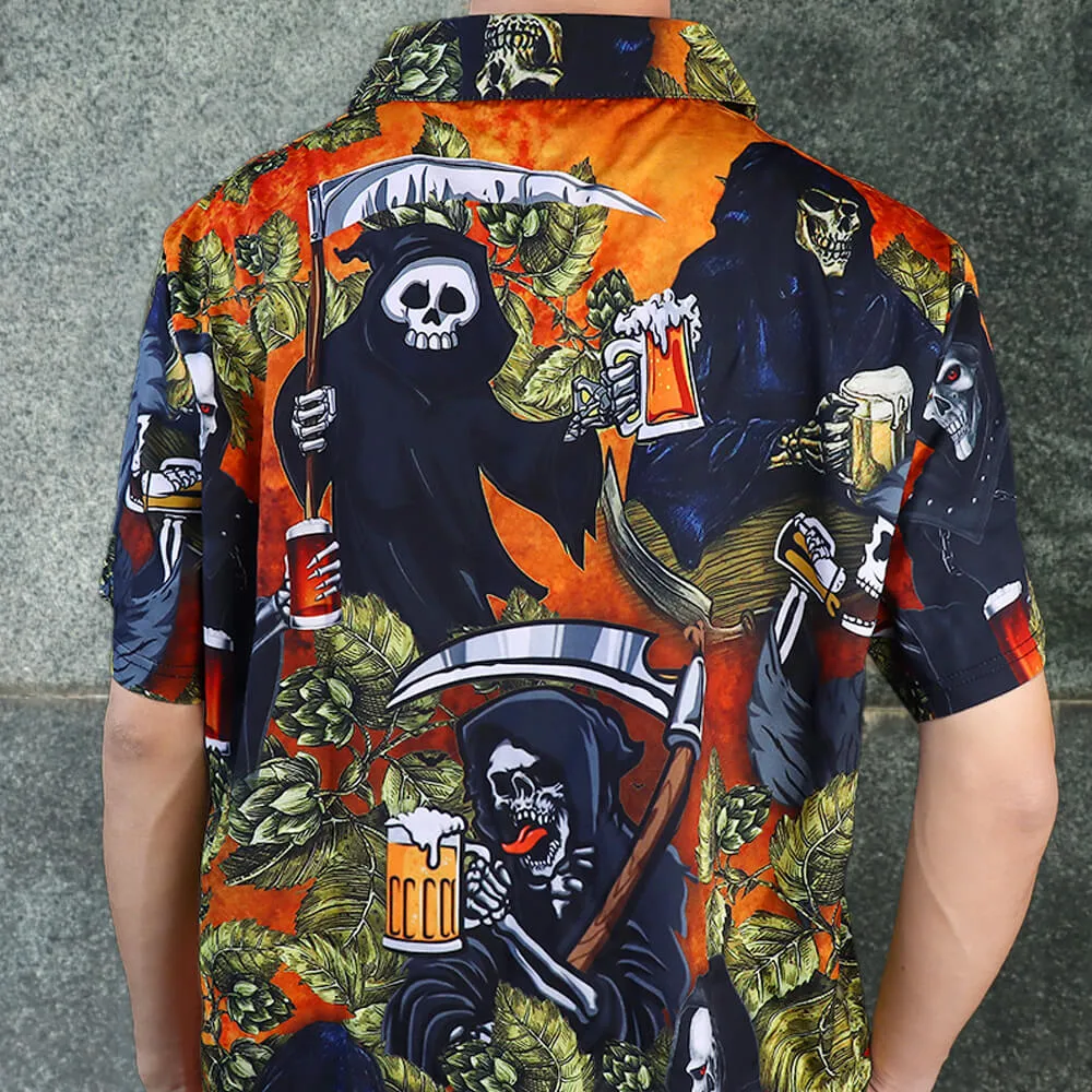 Hawaii Drink Beer Polyester Skull Shirt sold by GTHIC product image thumbnail 5