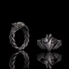 Gothic Skull Hands Holding Heart Sterling Silver Ring sold by GTHIC