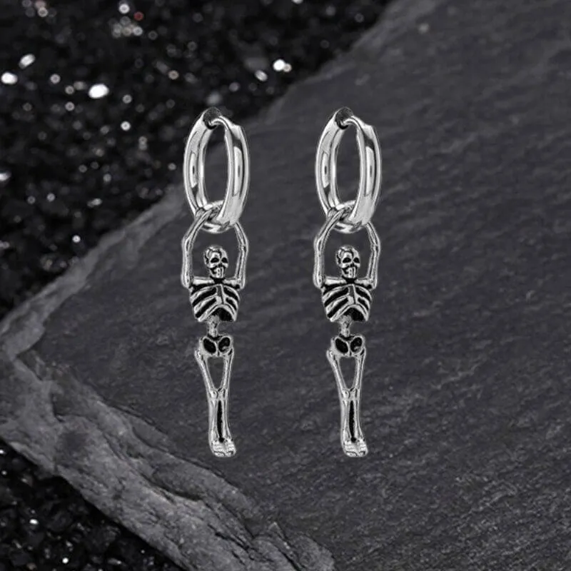 Gothic Skeleton Stainless Steel Drop Earrings sold by GTHIC