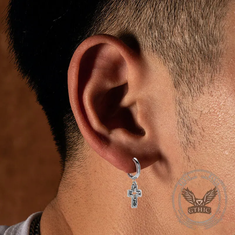 Vintage Hollow Cross Stainless Steel Drop Earrings sold by GTHIC product image thumbnail 2