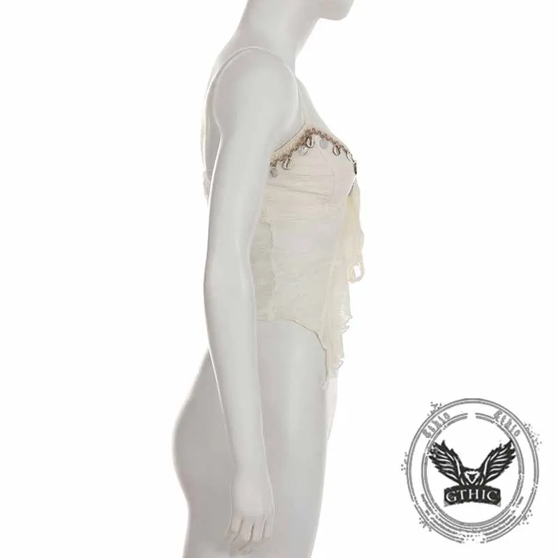 Sexy Shell Tassel V-Neck See-Through Camisole sold by GTHIC product image thumbnail 3