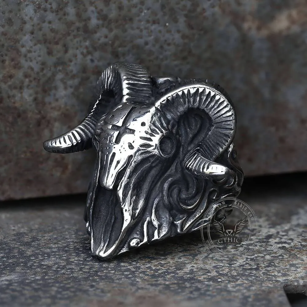 The Devil Satan Stainless Steel Skull Ring sold by GTHIC product image thumbnail 3