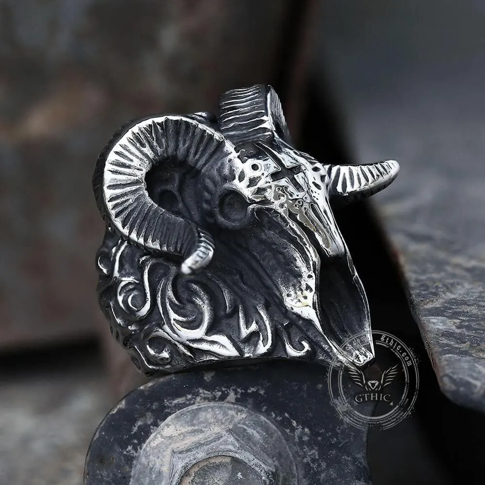 The Devil Satan Stainless Steel Skull Ring sold by GTHIC product image thumbnail 5