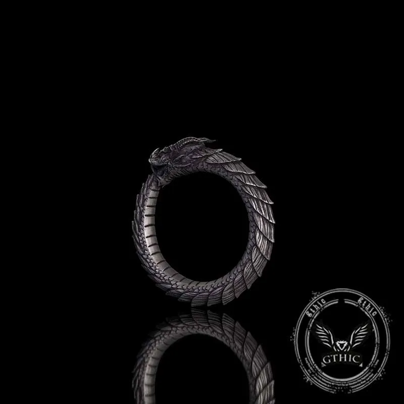 Punk Ouroboros Snake Sterling Silver Ring sold by GTHIC product image thumbnail 5