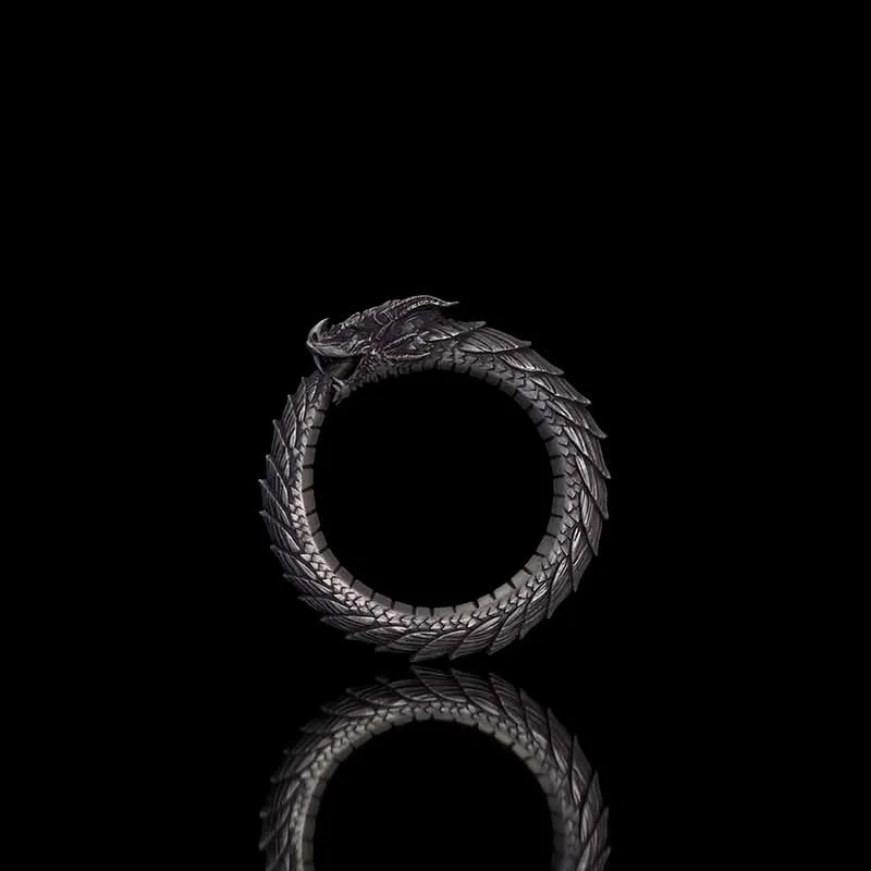 Punk Ouroboros Snake Sterling Silver Ring sold by GTHIC
