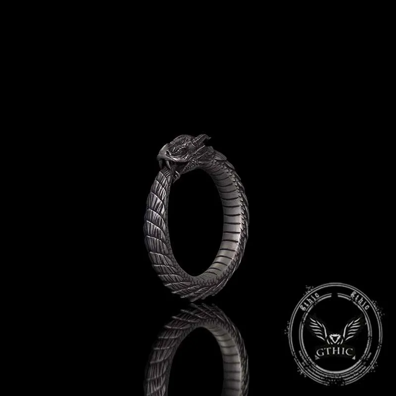 Punk Ouroboros Snake Sterling Silver Ring sold by GTHIC product image thumbnail 2