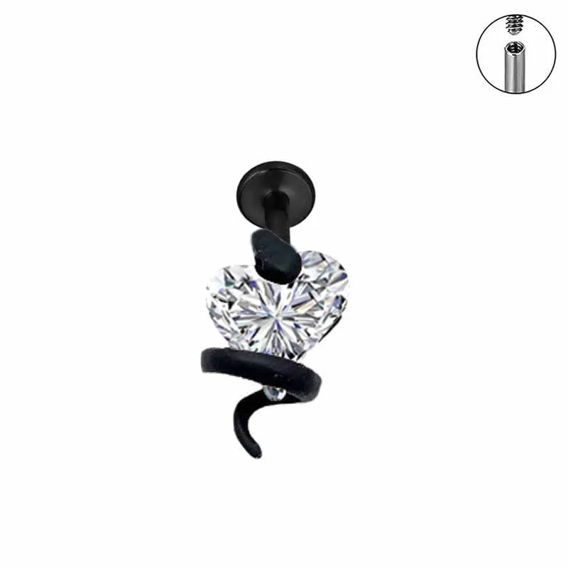 Wrapped Heart G23 Titanium Alloy Lip Stud Earrings sold by GTHIC product image thumbnail 4