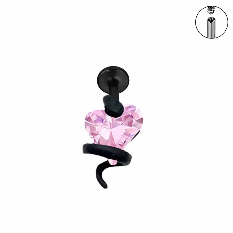 Wrapped Heart G23 Titanium Alloy Lip Stud Earrings sold by GTHIC product image thumbnail 5