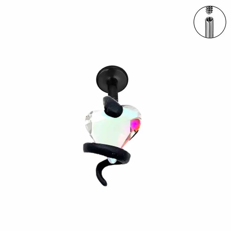 Wrapped Heart G23 Titanium Alloy Lip Stud Earrings sold by GTHIC product image thumbnail 3