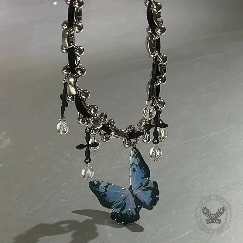 Punk Butterfly Alloy Choker Necklace sold by GTHIC product image thumbnail 3