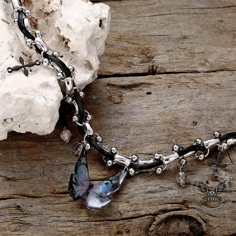 Punk Butterfly Alloy Choker Necklace sold by GTHIC product image thumbnail 5