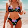 Gothic Skull Rose Print Bikini Set sold by GTHIC