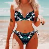 Gothic Skull Rose Print Bikini Set sold by GTHIC