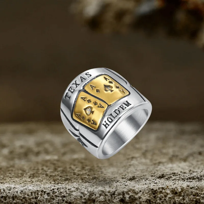 Punk Square Flush Poker Cards Stainless Steel Ring sold by GTHIC product image thumbnail 3