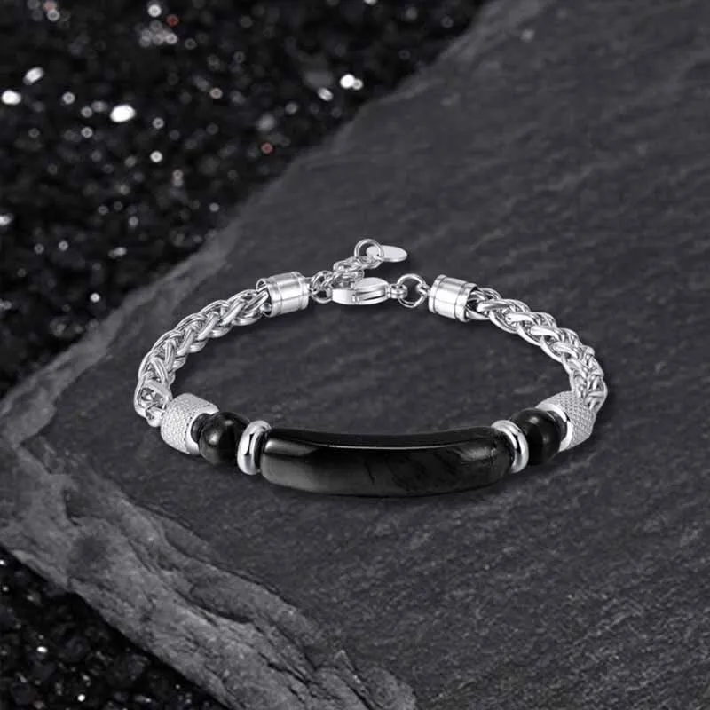 Vintage Splicing Tiger Eye Stainless Steel Bracelet sold by GTHIC