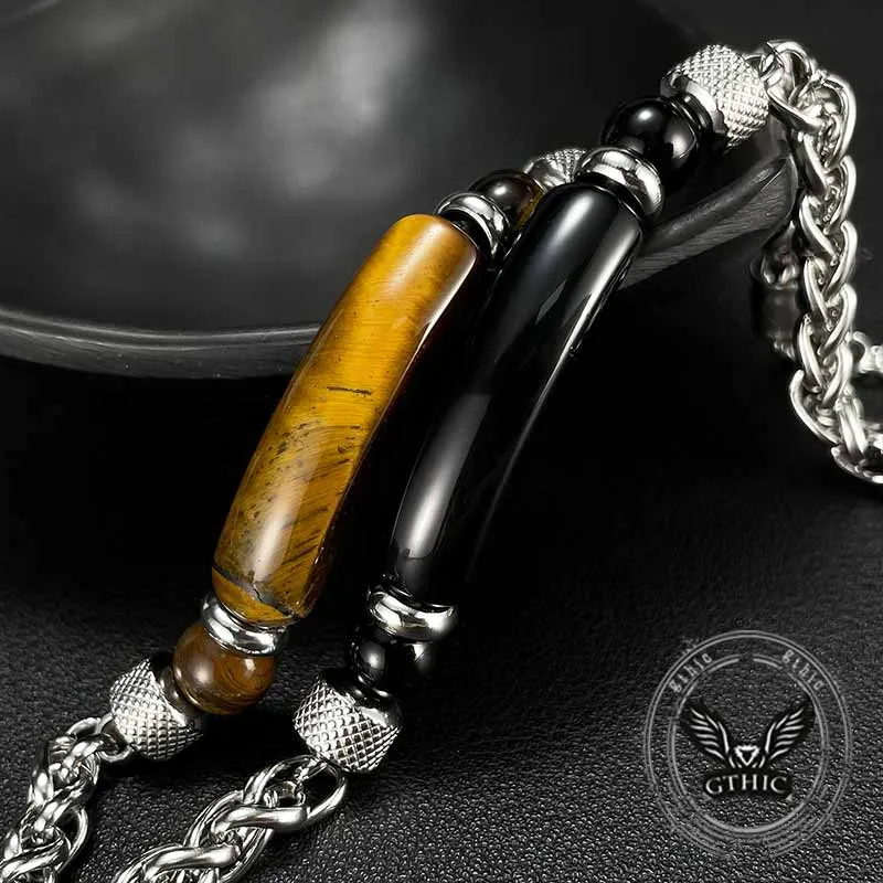 Vintage Splicing Tiger Eye Stainless Steel Bracelet sold by GTHIC product image thumbnail 5