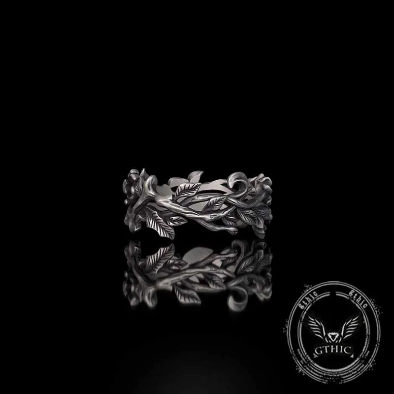 Vine Rose Hollow Design Sterling Silver Ring sold by GTHIC product image thumbnail 4