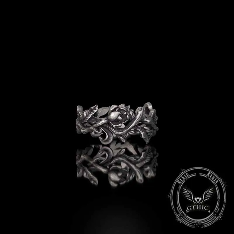 Vine Rose Hollow Design Sterling Silver Ring sold by GTHIC product image thumbnail 5