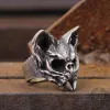 Gothic Cat Sterling Silver Skull Ring sold by GTHIC