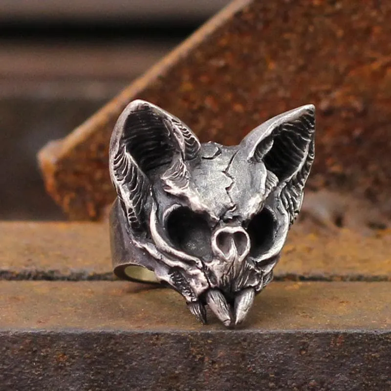 Gothic Cat Sterling Silver Skull Ring sold by GTHIC product image thumbnail 4