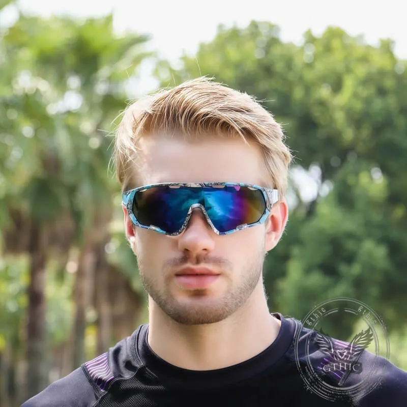Colorful Full Frame UV-Proof Outdoor Cycling PC Sunglasses sold by GTHIC