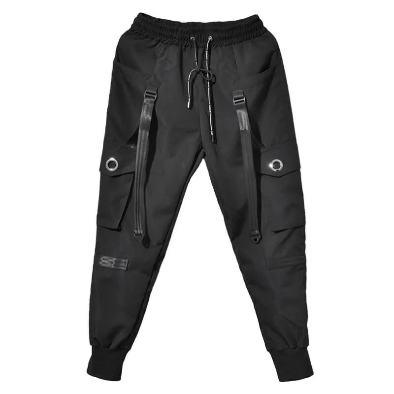 Lace-up Multi-pocket Polyester Cargo Pants sold by GTHIC