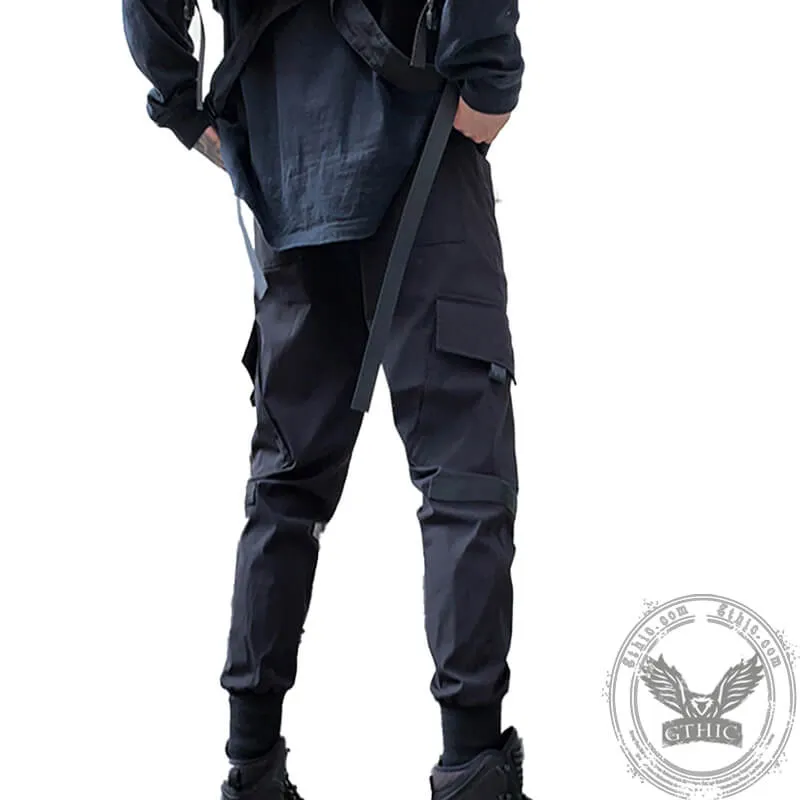 Lace-up Multi-pocket Polyester Cargo Pants sold by GTHIC product image thumbnail 3