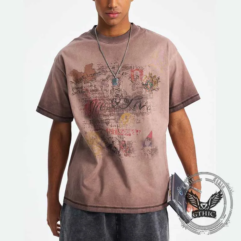 Vintage Jesus Cross Graffiti Distressed Print T-shirt sold by GTHIC