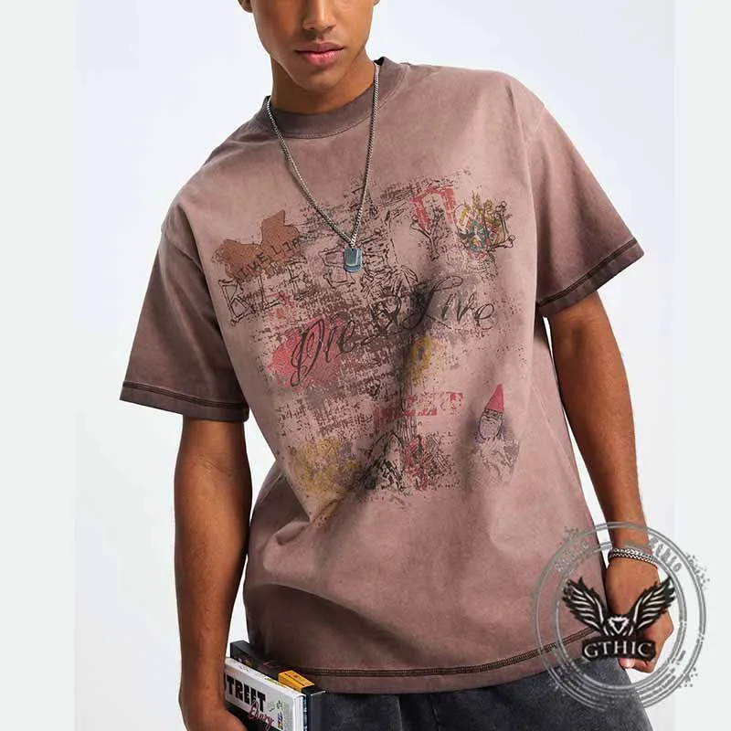 Vintage Jesus Cross Graffiti Distressed Print T-shirt sold by GTHIC product image thumbnail 2