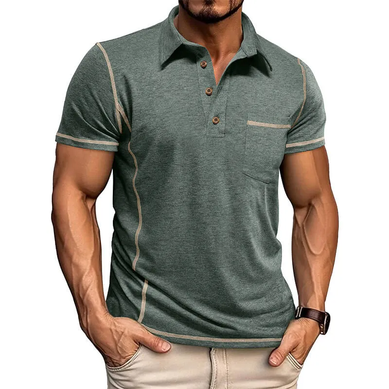 Fashion Casual Short-Sleeved Lapel Polo Shirt made by GTHIC