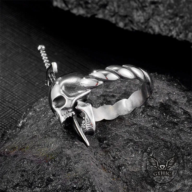 Gothic Sword Skull Stainless Steel Twist Ring sold by GTHIC product image thumbnail 4