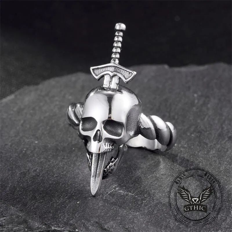 Gothic Sword Skull Stainless Steel Twist Ring sold by GTHIC product image thumbnail 2