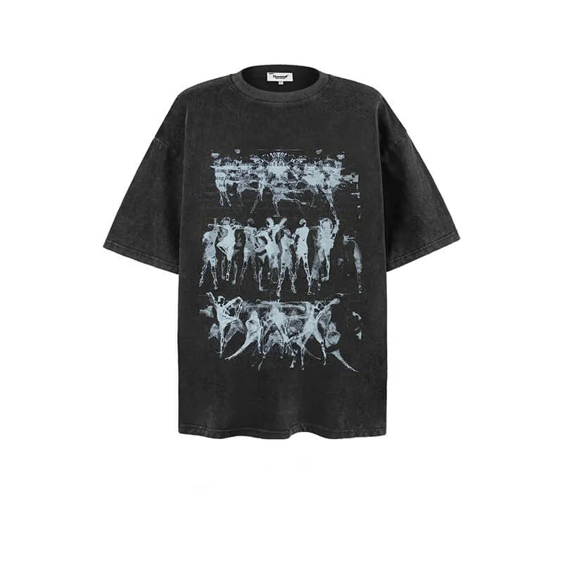 Skeleton Hands Grotesque Print Washed Cotton T-shirt sold by GTHIC product image thumbnail 2