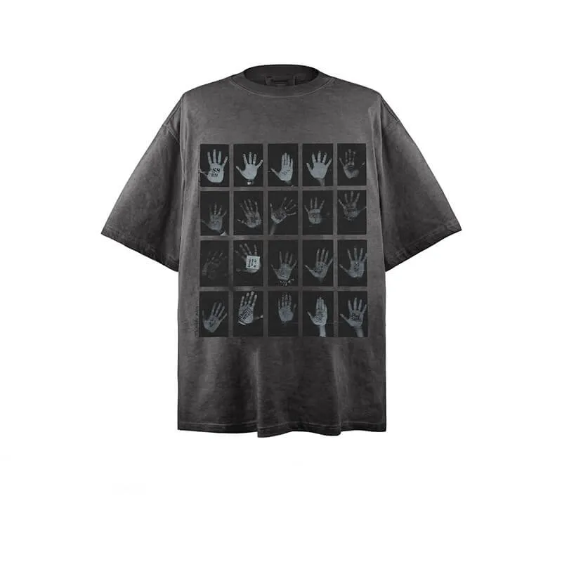 Skeleton Hands Grotesque Print Washed Cotton T-shirt sold by GTHIC product image thumbnail 3