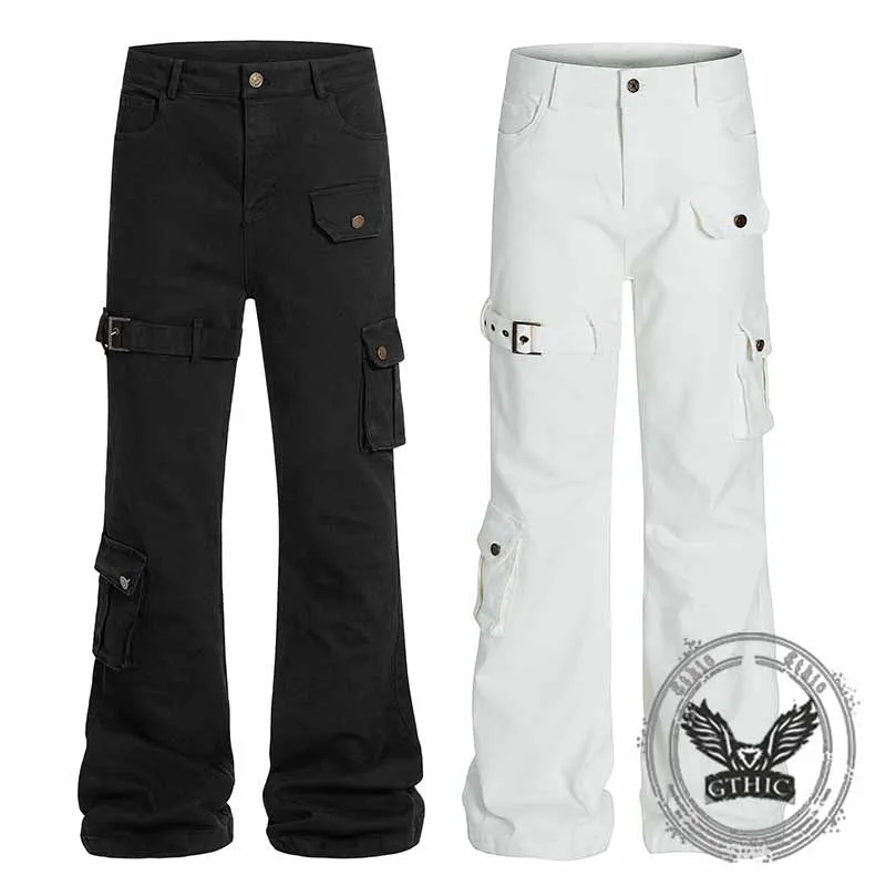 American Style Multi-Pocket Slim Fit Flared Overalls sold by GTHIC product image thumbnail 4