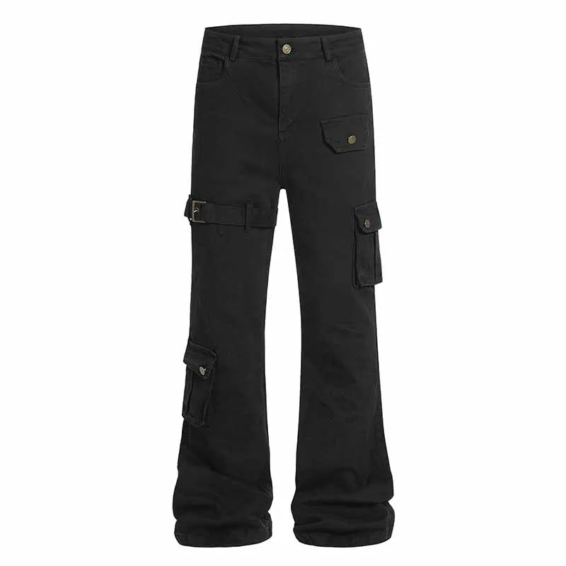 American Style Multi-Pocket Slim Fit Flared Overalls sold by GTHIC product image thumbnail 5